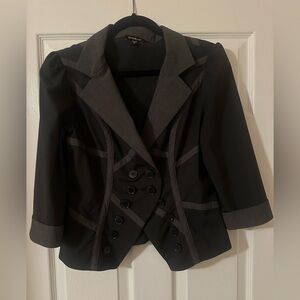 bebe Black and Gray Women's Blazer